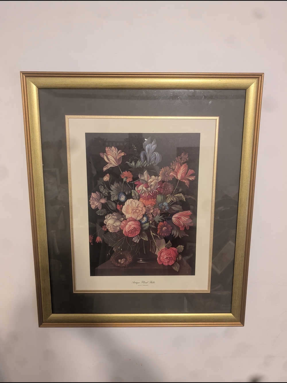 Framed Floral Print in Gold Frame